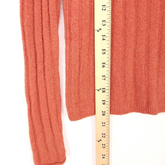Madewell Merino Wool Alpaca Blend Mock Neck Pullover Sweater Size XXS Orange - Picture 7 of 10
